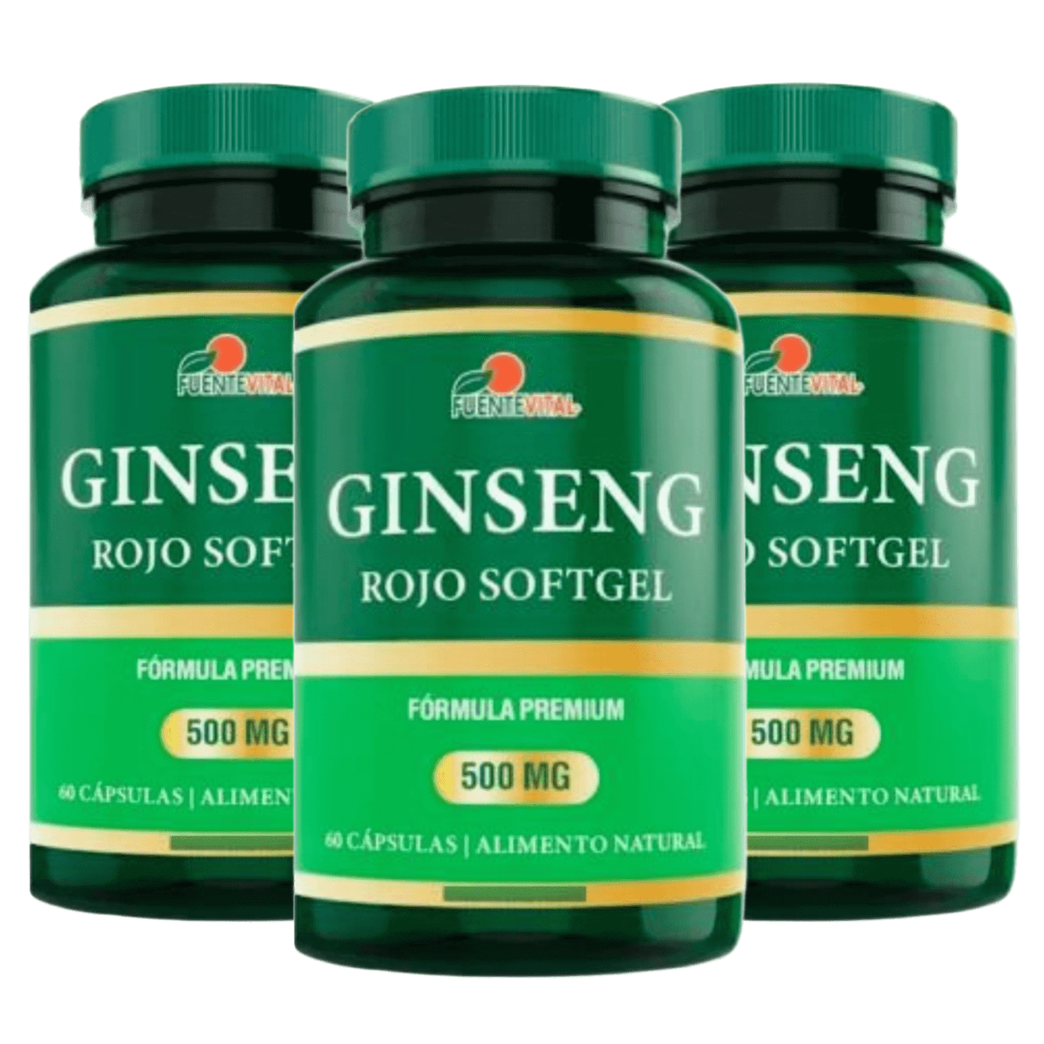 PACK 3 SUPLEMENTO FUENTE VITAL GINSENG ROJO COREANO 720 MG CAPSULA GEL - 1