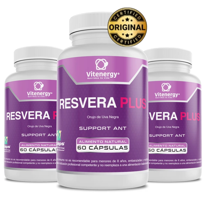 RESVERATROL 100%  ANTIOXIDANTE NATURAL  ALTA PUREZA - PACK X3 - 1