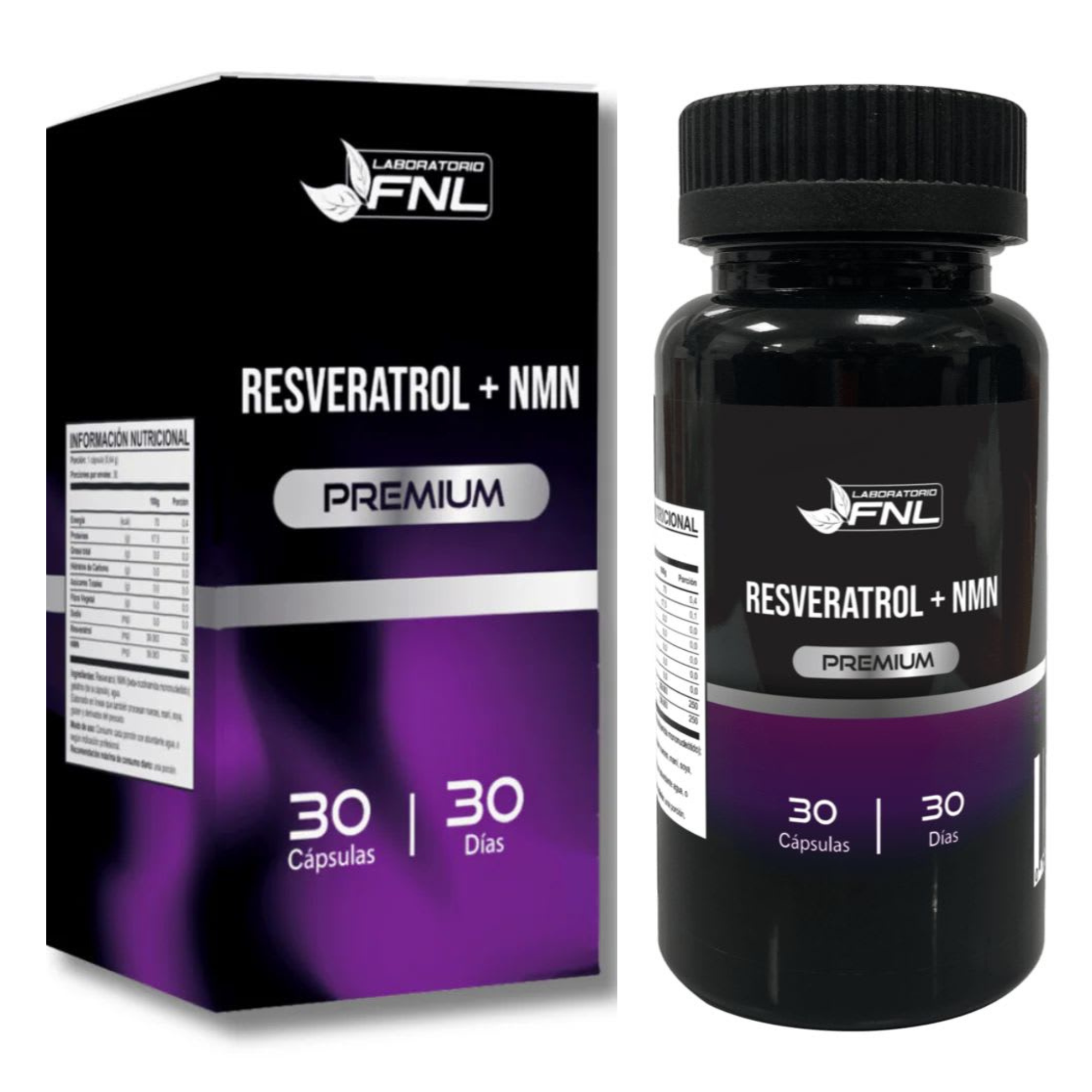 RESVERATROL + NMN NICOTINAMIDA - 500 MG. FNL - ANTIOXIDANTE ANTIEDAD - 1