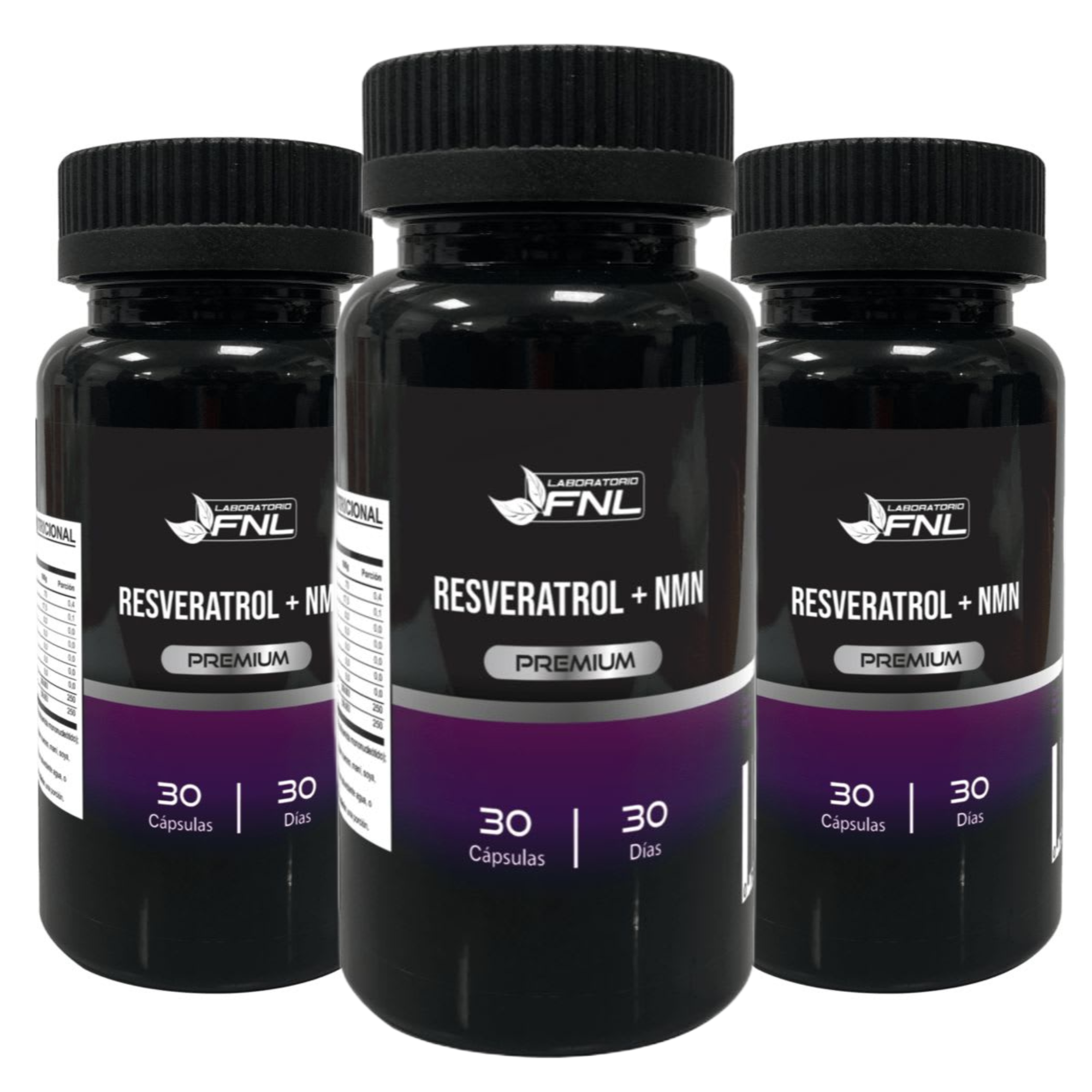RESVERATROL + NMN NICOTINAMIDA - 500 MG. FNL - ANTIOXIDANTE ANTIEDAD - PACK X3