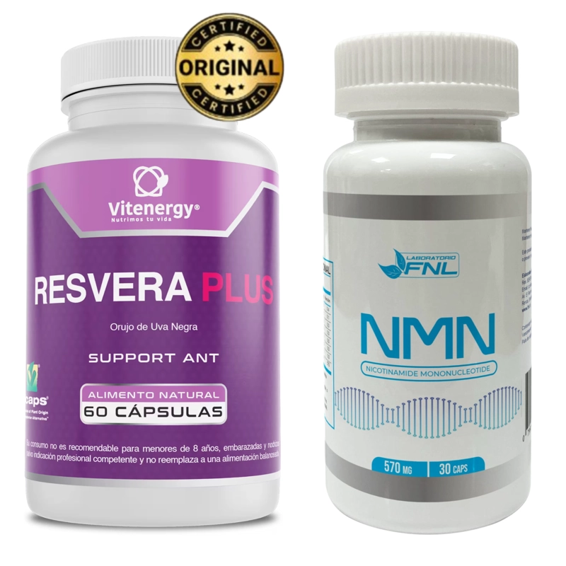 RESVERATROL 100% + NMN PRECURSOR NAD+ |  PACK ANTIOXIDANTE PREMIUM - 1