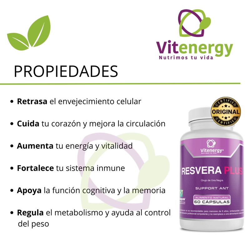 RESVERATROL 100% + NMN PRECURSOR NAD+ |  PACK ANTIOXIDANTE PREMIUM - 3