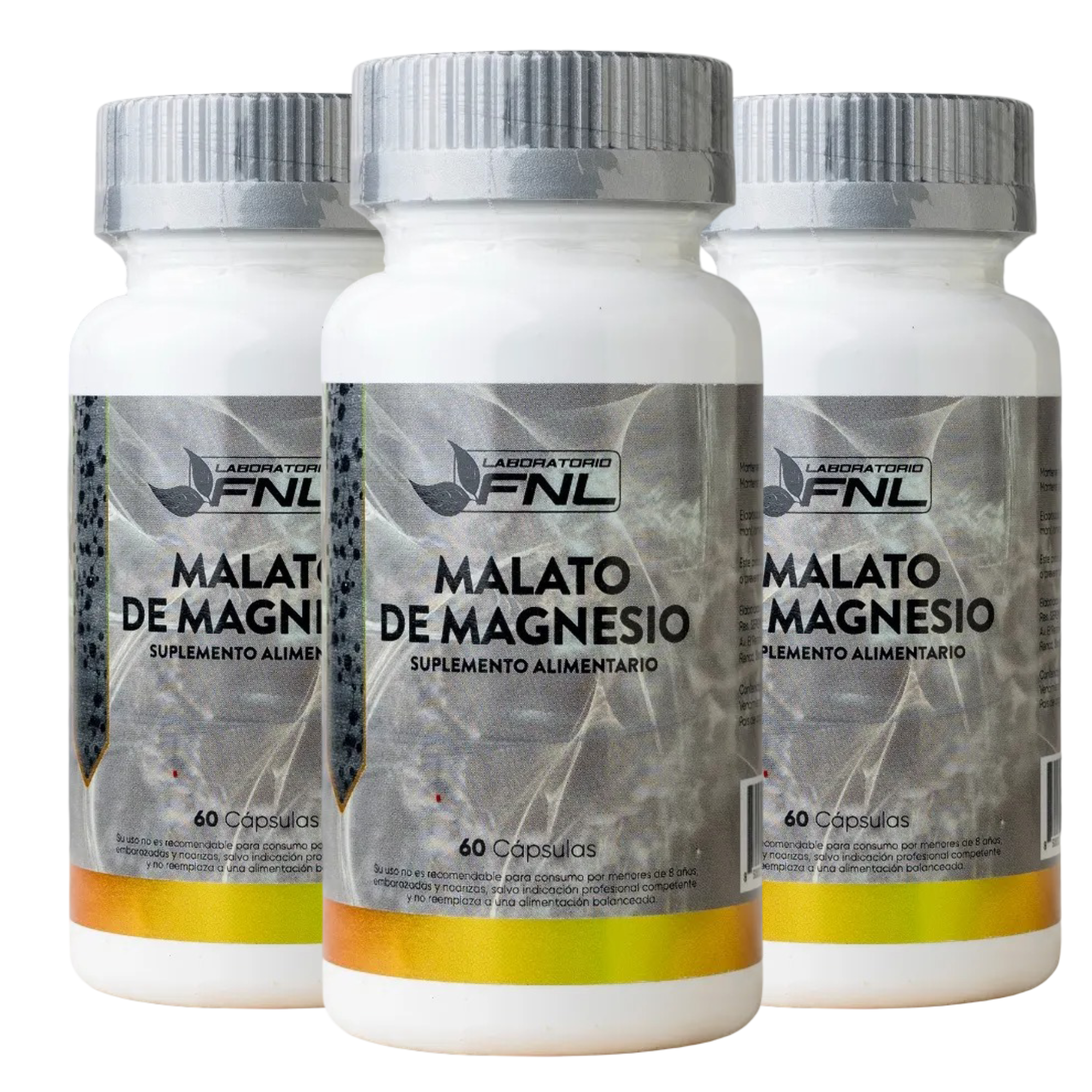 MALATO DE MAGNESIO 660 MG - 60 CAPSULAS FNL - PACK X3 - 1