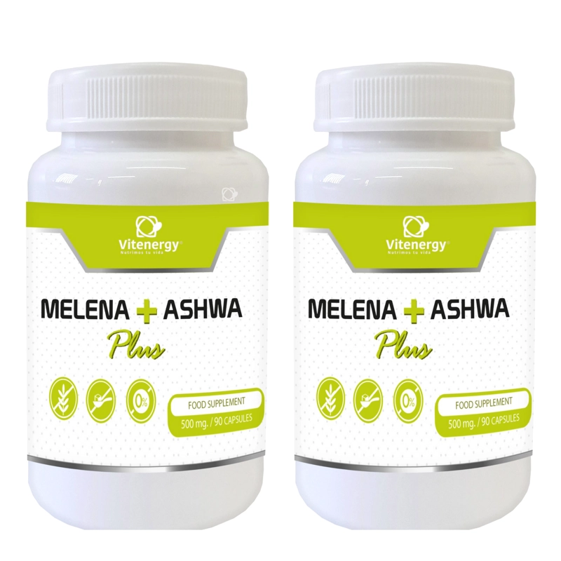 ASHWAGANDHA  + MELENA DE LEON - 90 CAPSULAS - 500 MG - PACK X2 - 1