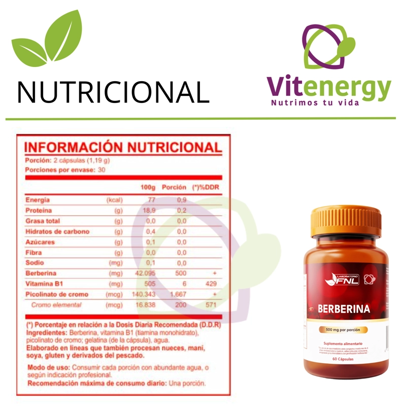 BERBERINA CAPSULAS APOYO CONTROL DE GLUCOSA Y METABOLISMO - 4