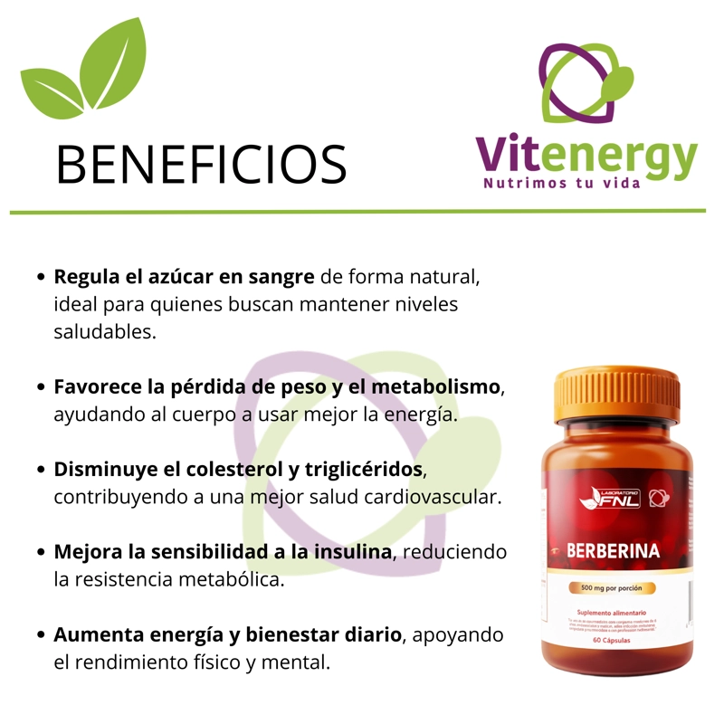 BERBERINA CAPSULAS APOYO CONTROL DE GLUCOSA Y METABOLISMO PACK X2 - 3