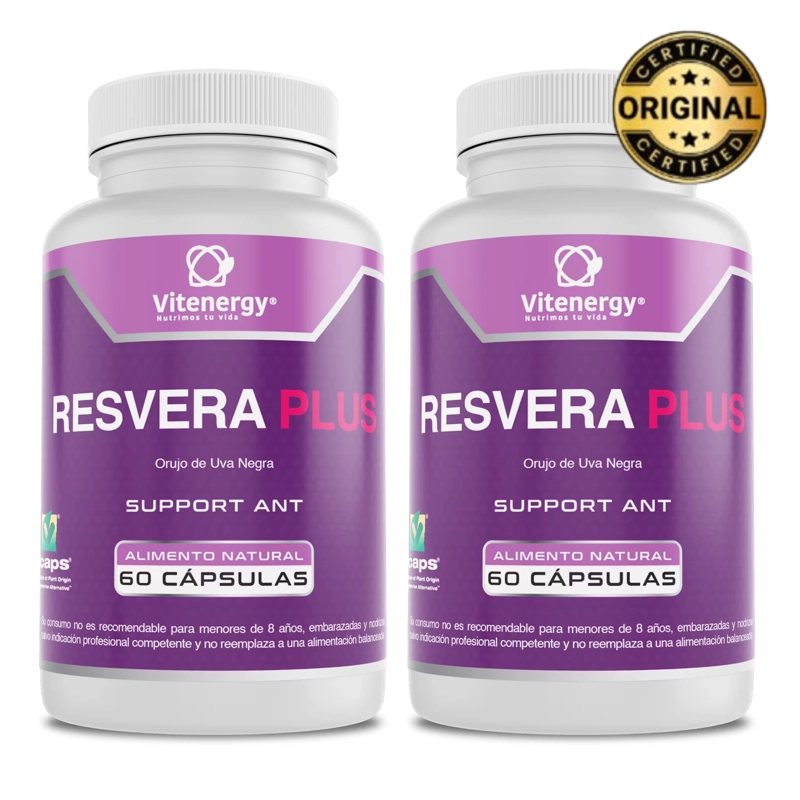 RESVERATROL VITENERGY 500MG - PACK 2 FRASCOS - 120 CAPSULAS PREMIUM - 1