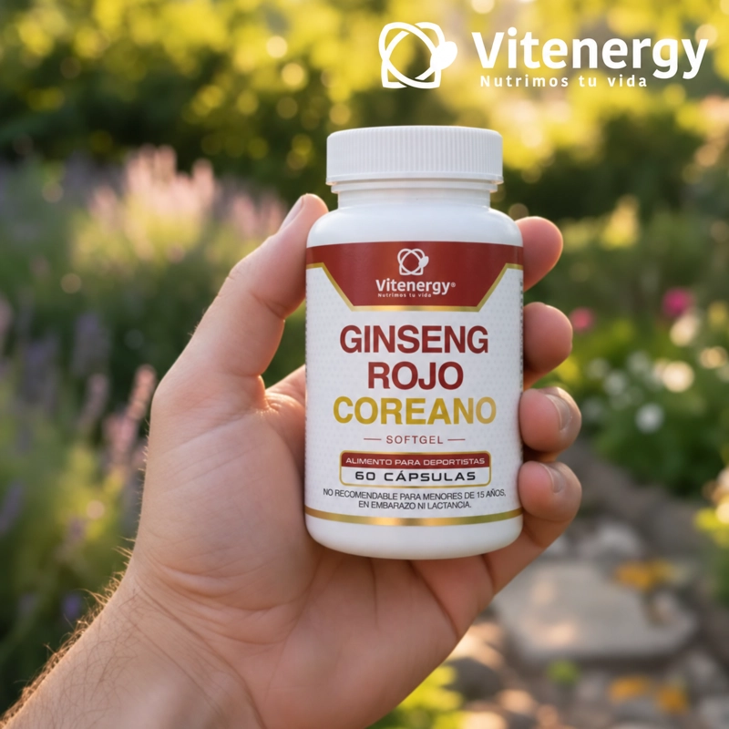 GINSENG ROJO COREANO 695 MG. 60 CAPSULAS SOFTGEL VITENERGY - 4