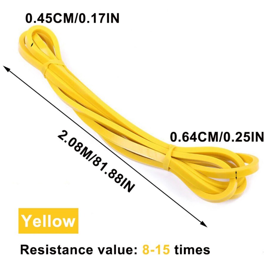 BANDA ELÁSTICA CALISTENIA DE ALTA RESISTENCIA 2080 X 4.5 X 6.4 MM AMARILLO - 1