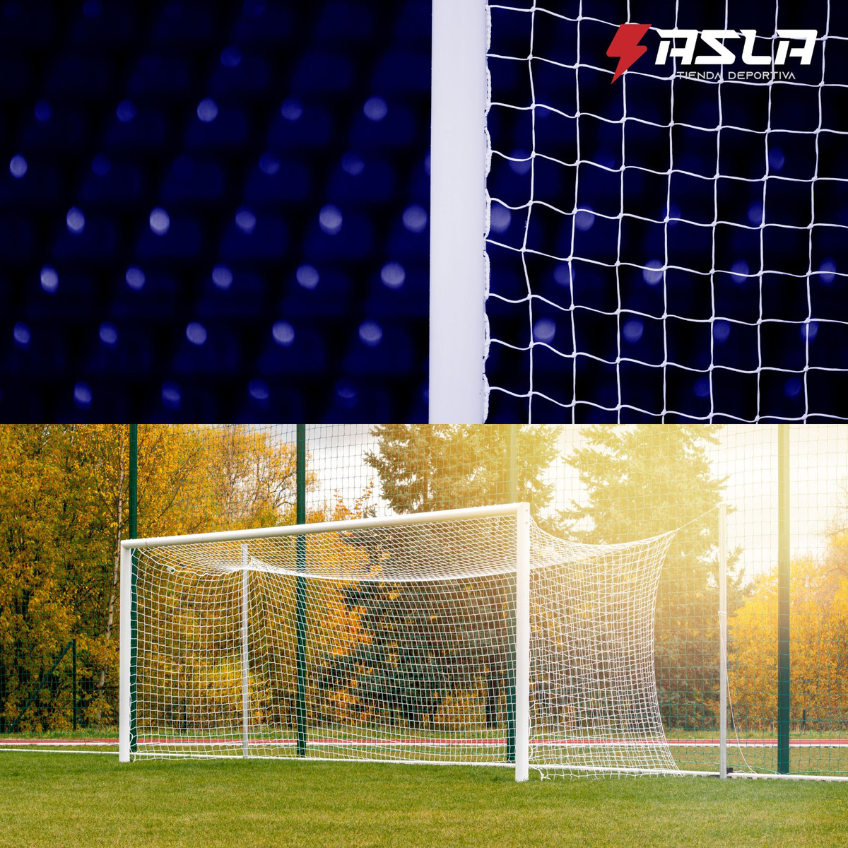 2 REDES PARA ARCO NYLON DE FÚTBOL 11 MALLAS TRENZADAS - 3