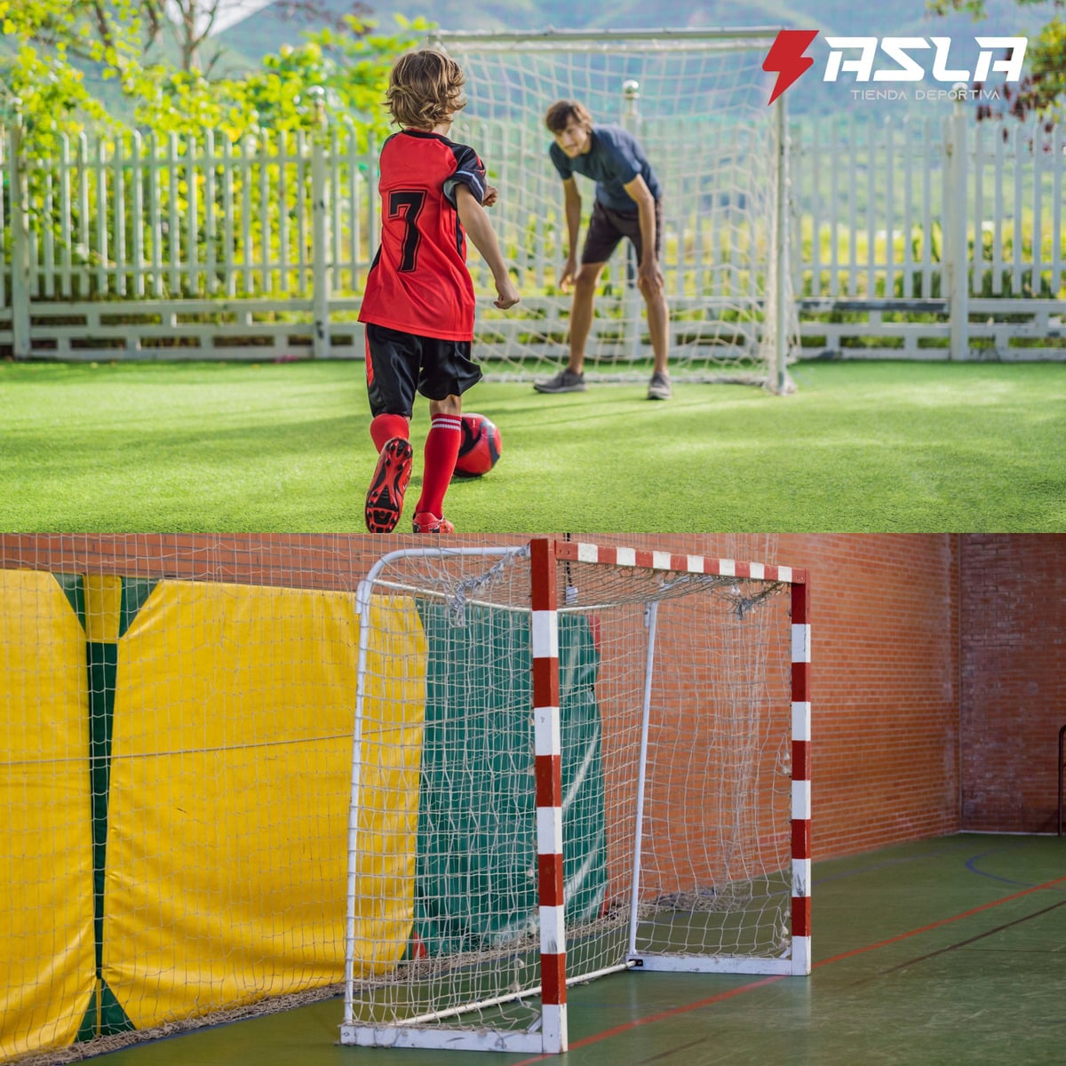 2 REDES DE ARCO PARA BABY FÚTBOL MALLAS TRENZADAS - 2