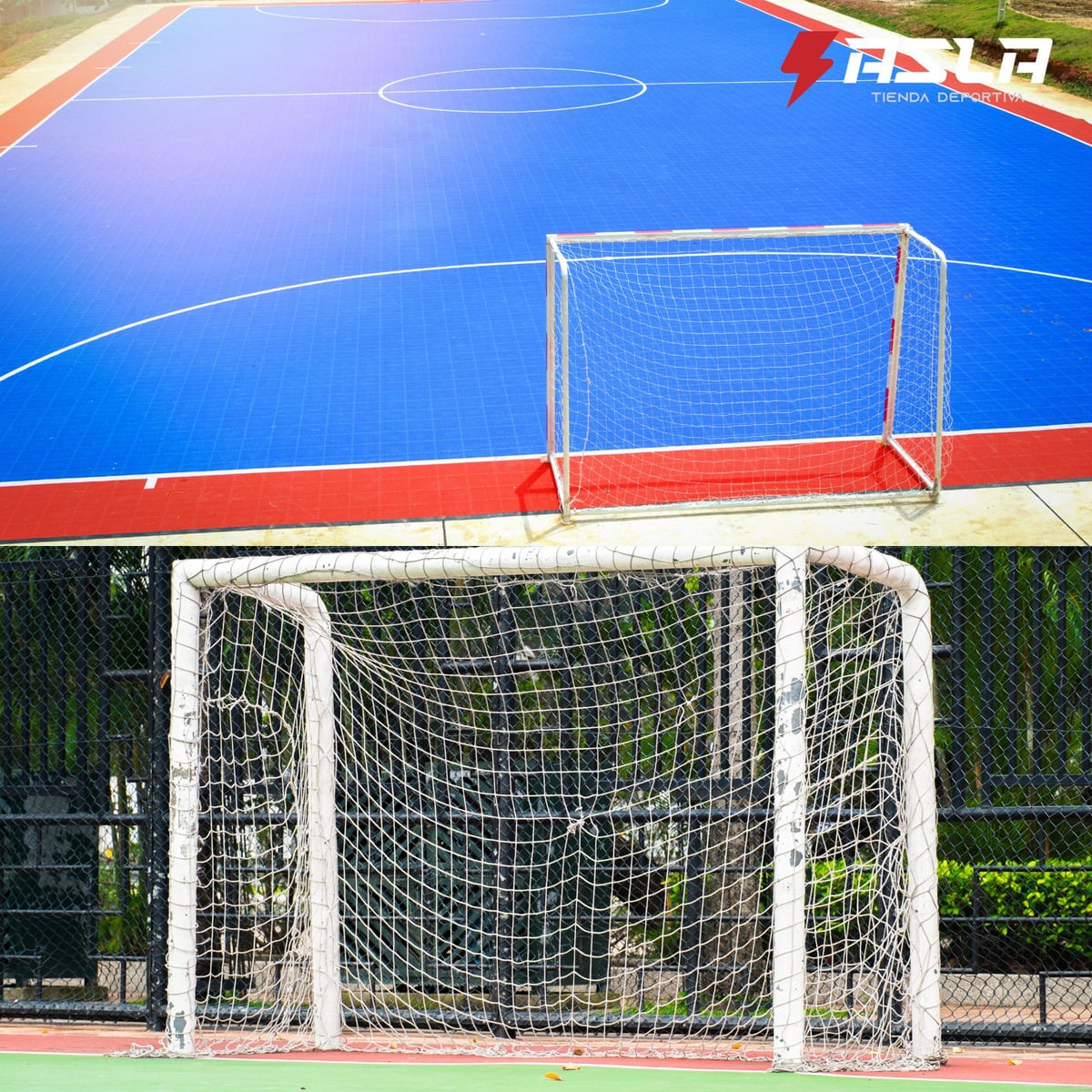 2 REDES DE ARCO PARA BABY FÚTBOL MALLAS TRENZADAS - 6