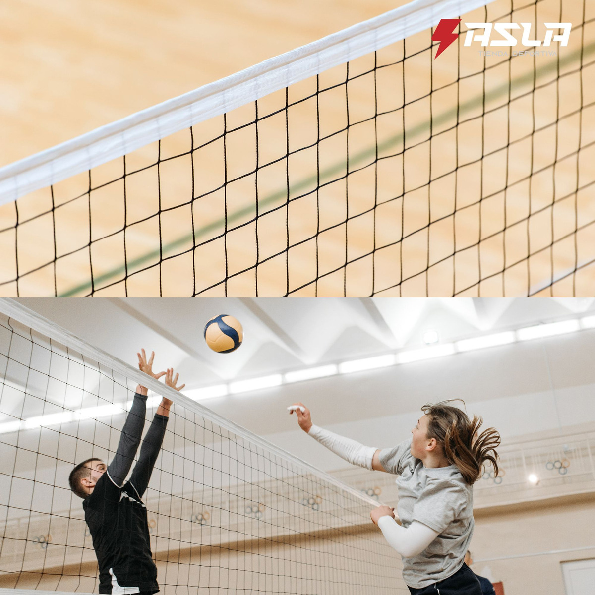 MALLA VOLEIBOL CON CABLE ACERO 9,5 MTS CON BOLSO - 2