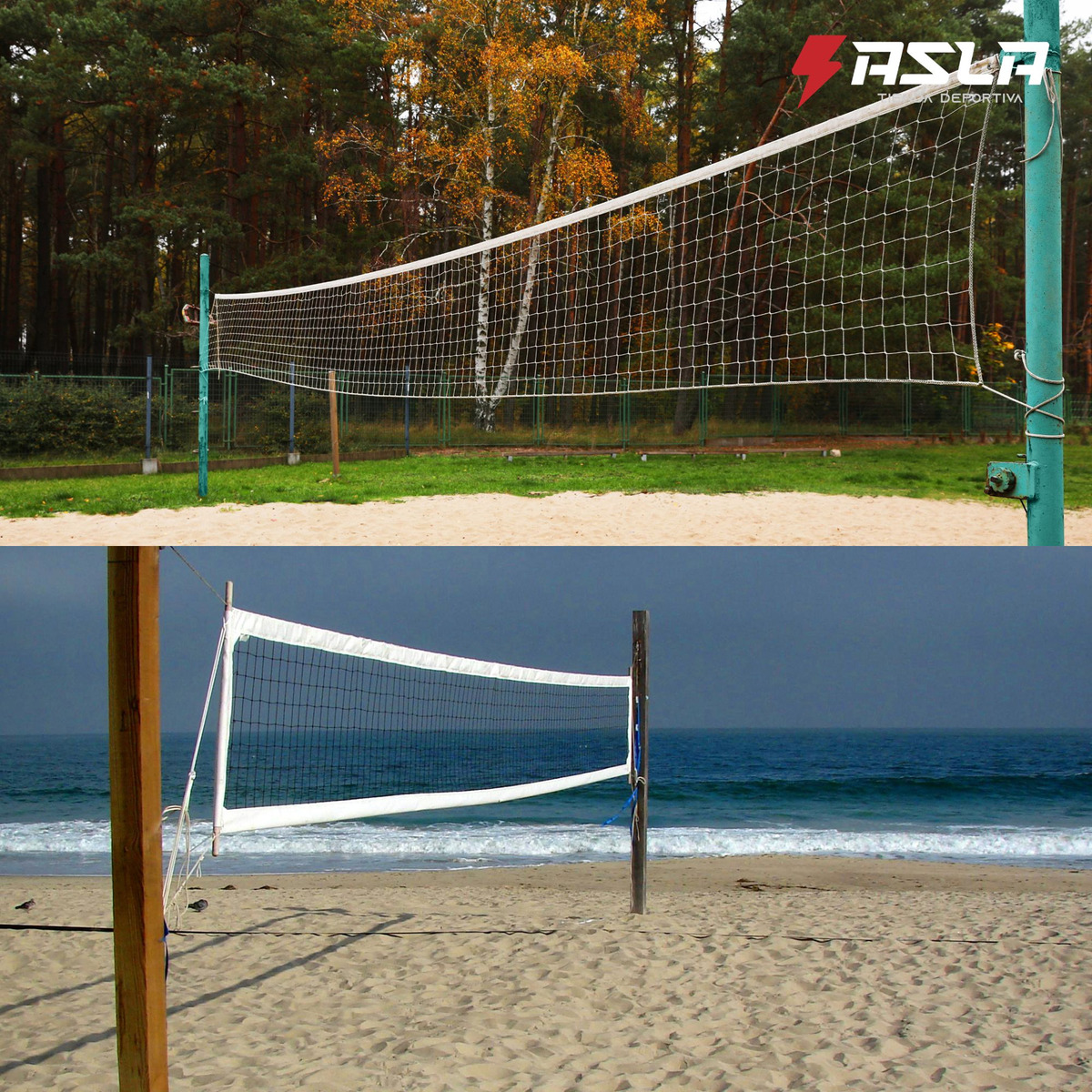 MALLA VOLEIBOL CON CABLE ACERO 9,5 MTS CON BOLSO - 4