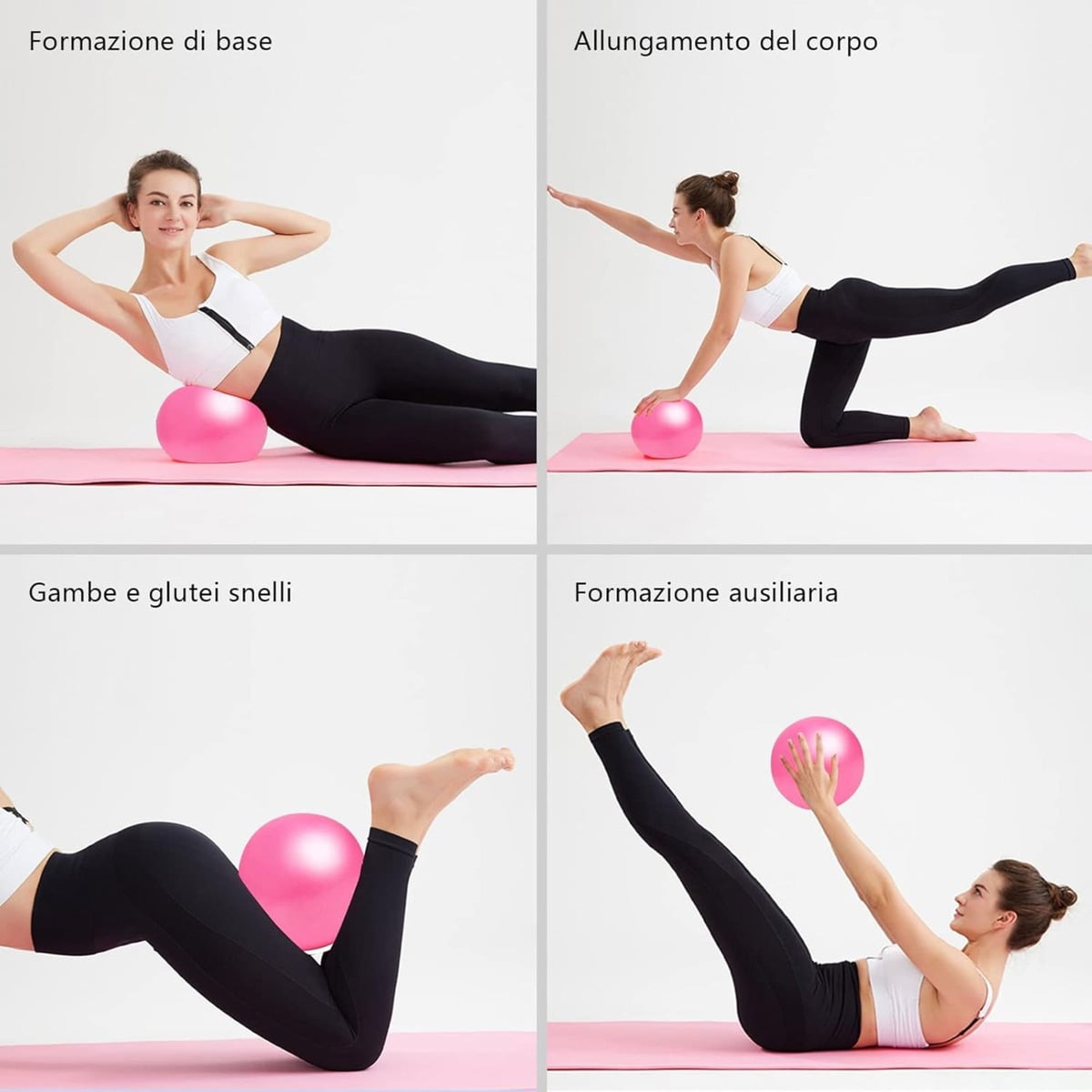 PELOTA BALÓN PVC 25 CM YOGA PILATES MINI REHABILITACIÓN VIOLETA - 3