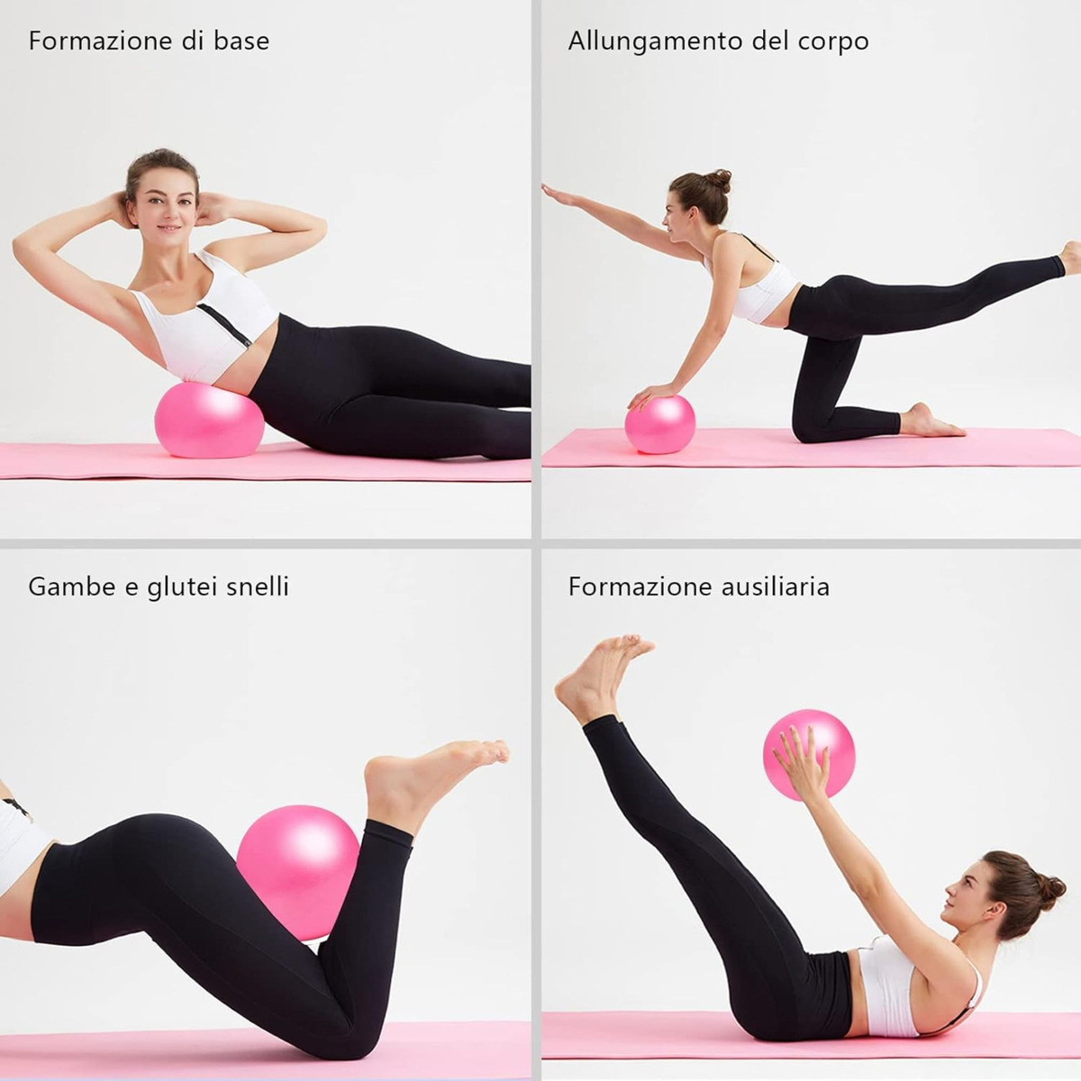 PELOTA BALÓN PVC 25 CM YOGA PILATES MINI REHABILITACIÓN VIOLETA - 8