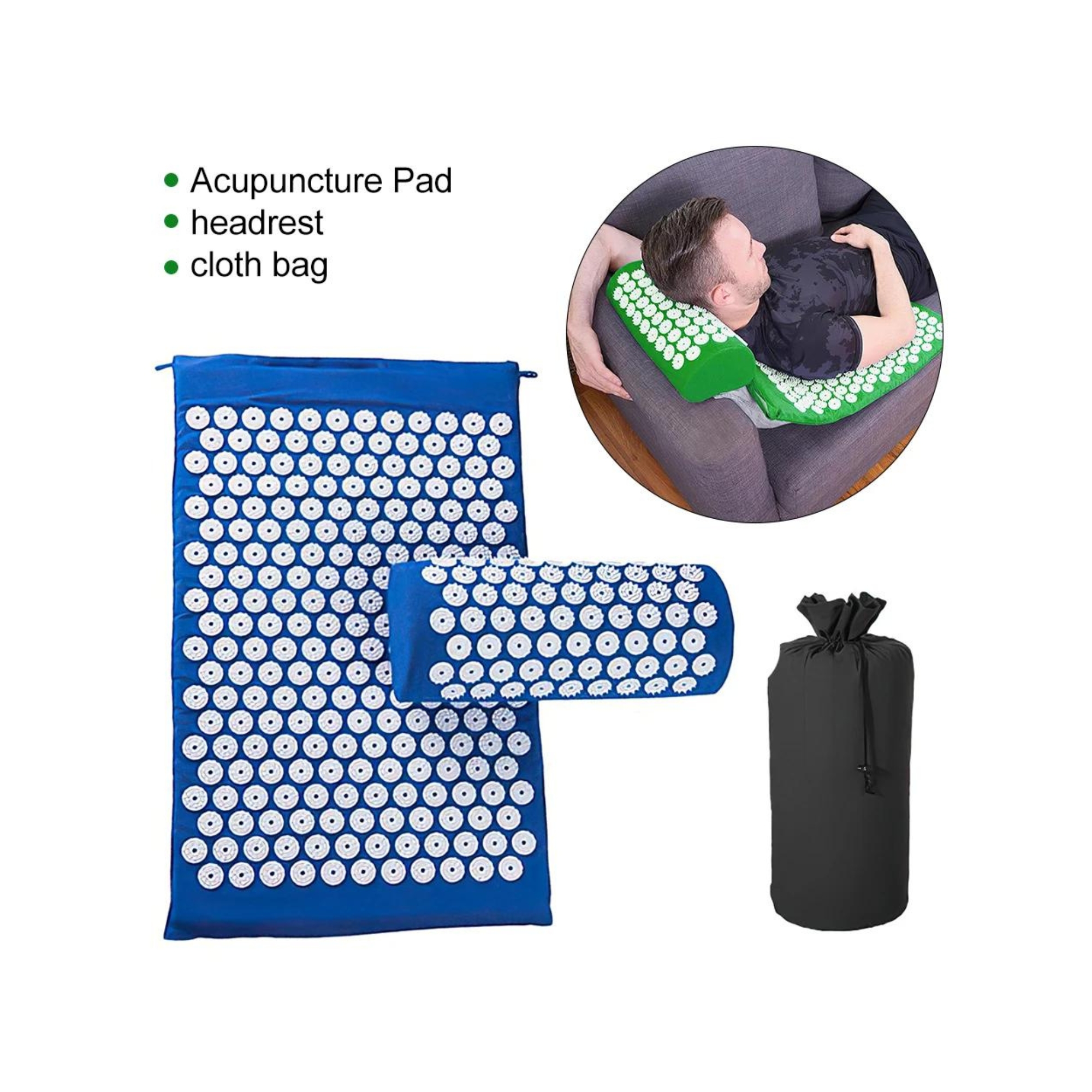 ALFOMBRA ASLA.CL 40 CM ALMOHADA ESTERILLA DE YOGA PARA ACUPRESIÓN BLANCO - 3