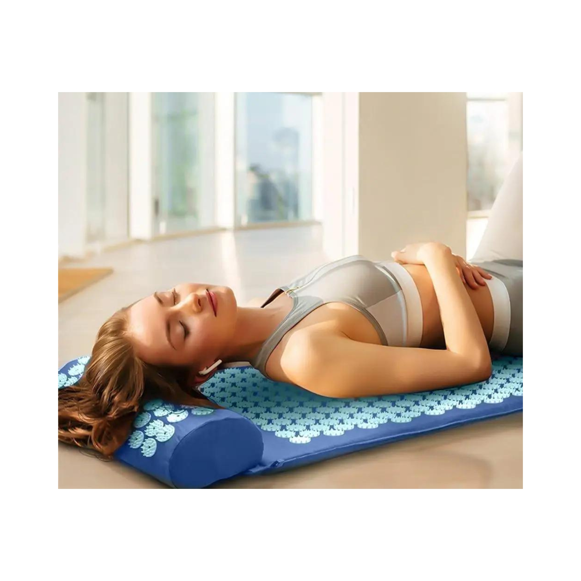ALFOMBRA ASLA.CL 40 CM ALMOHADA ESTERILLA DE YOGA PARA ACUPRESIÓN AZUL - 4