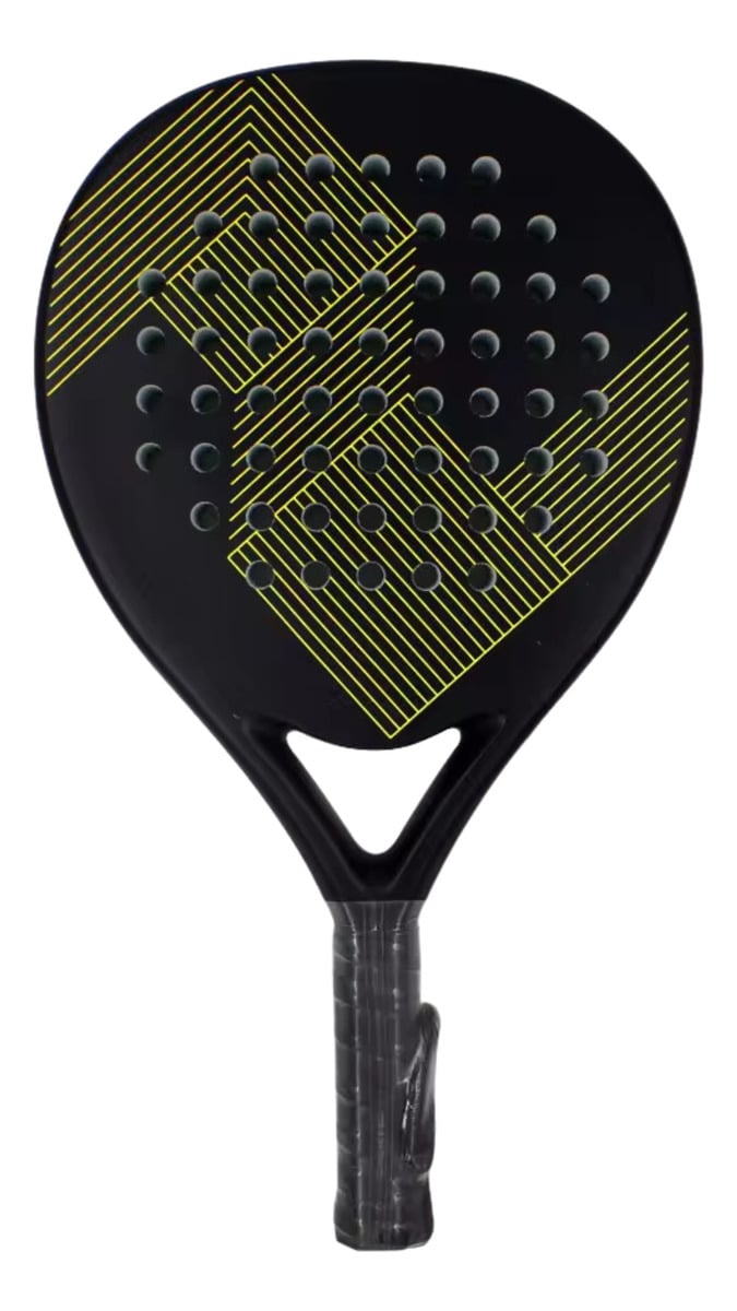 PALA PADEL SIN MARCA ASLA.CL FIBRA DE CARBONO 38 MM RAQUETA LINEAS AMARILLAS - 7