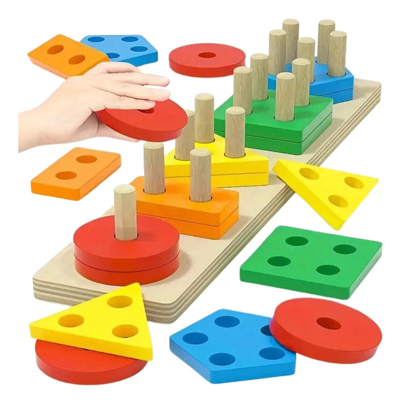 JUGUETE MADERA NIÑOS ENCAJE DIDÁCTICO APILABLE MONTESSORI - 4