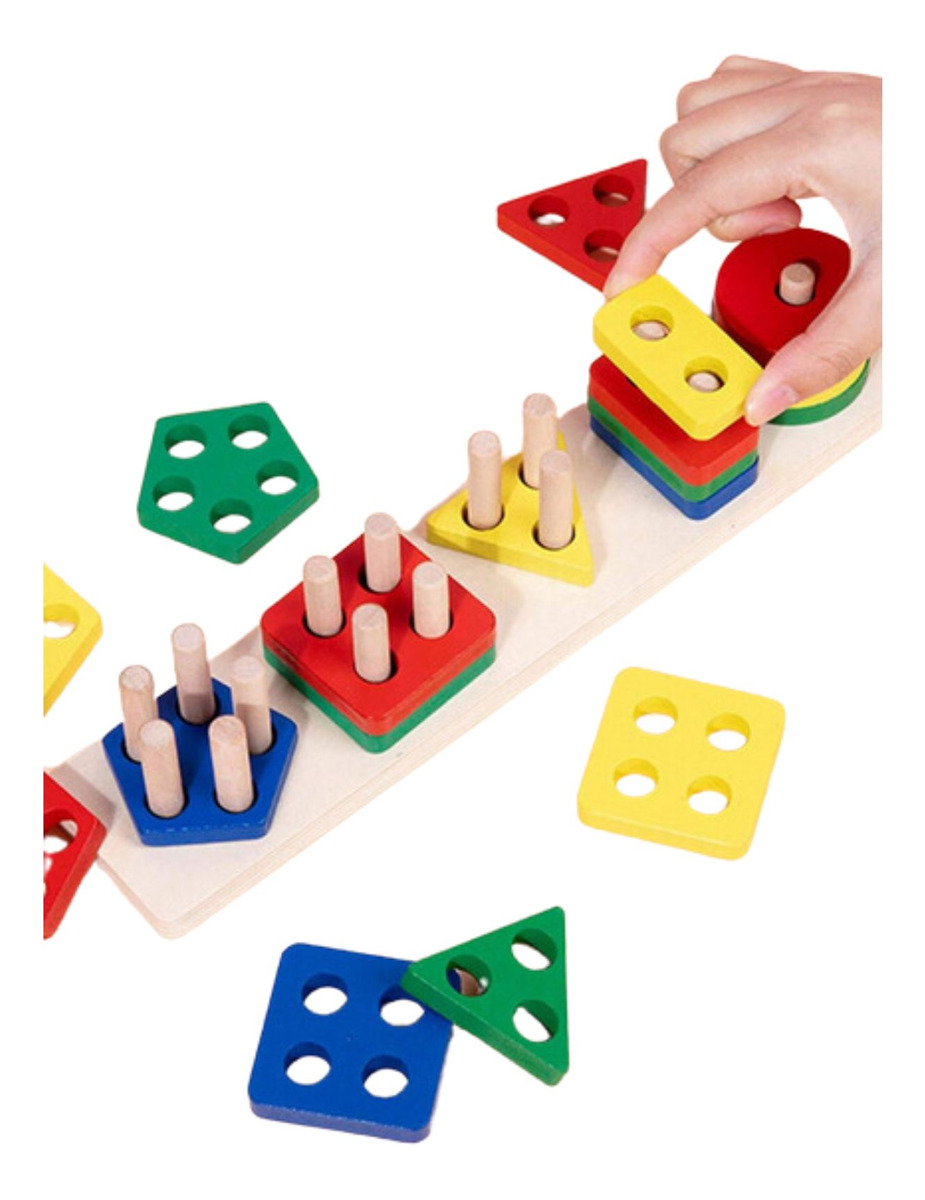 JUGUETE MADERA NIÑOS ENCAJE DIDÁCTICO APILABLE MONTESSORI - 5