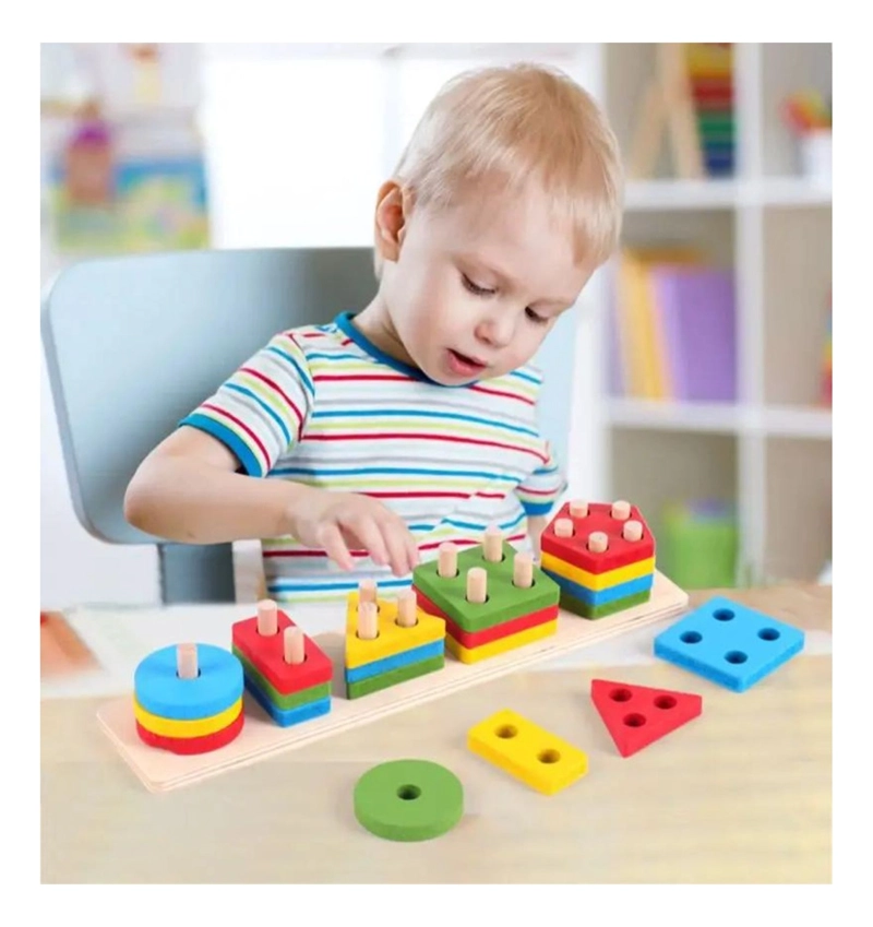 JUGUETE MADERA NIÑOS ENCAJE DIDÁCTICO APILABLE MONTESSORI - 6