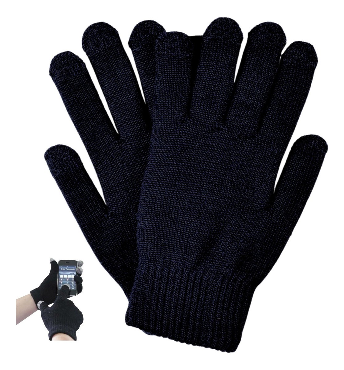 6 GUANTES GRUESOS INVIERNO DE LANA TOUCH UNISEX CELULAR - 4