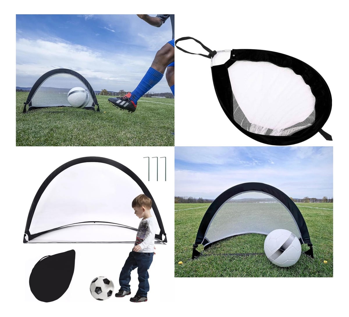 ARCO DE FUTBOL PLEGABLE ARMADO CON BOLSA DE TRANSPORTE - 3