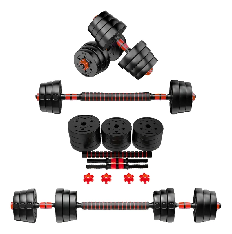 SET PESAS MANCUERNAS 50KG AJUSTABLES CON BARRA EXTENSORA KIT - 6