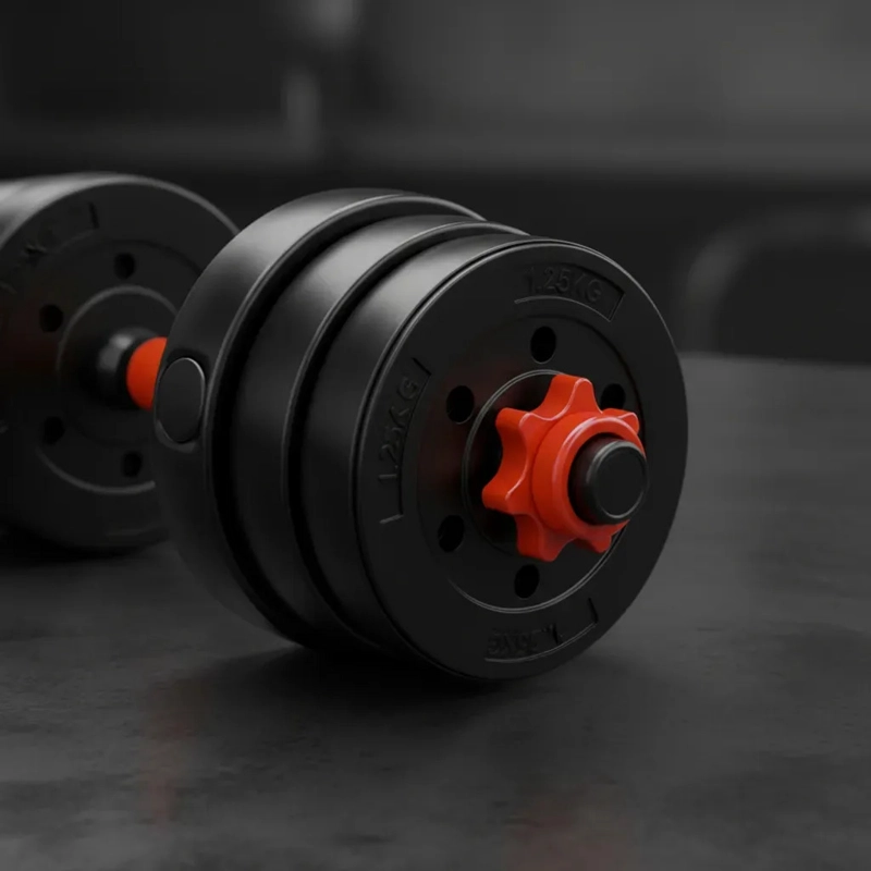 SET PESAS MANCUERNAS 50KG AJUSTABLES CON BARRA EXTENSORA KIT - 7