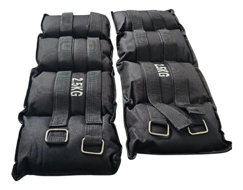 PAR DE TOBILLERAS PESAS 5KG TOTAL (2.5KG CADA UNA) FITNESS - 1