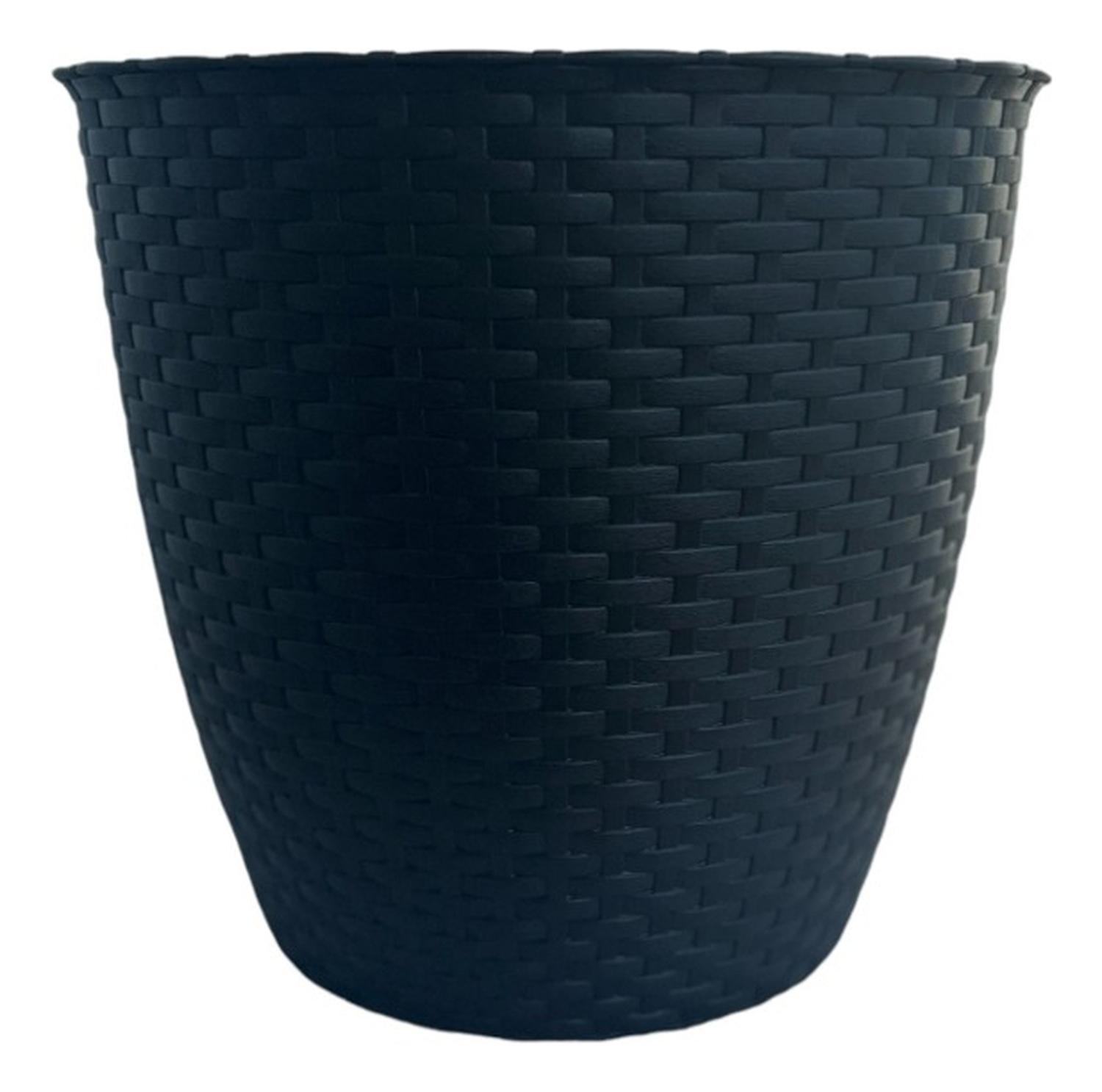 MACETERO RATTAN 30 CM L CAFE  / ARBUSTO REAL - 1