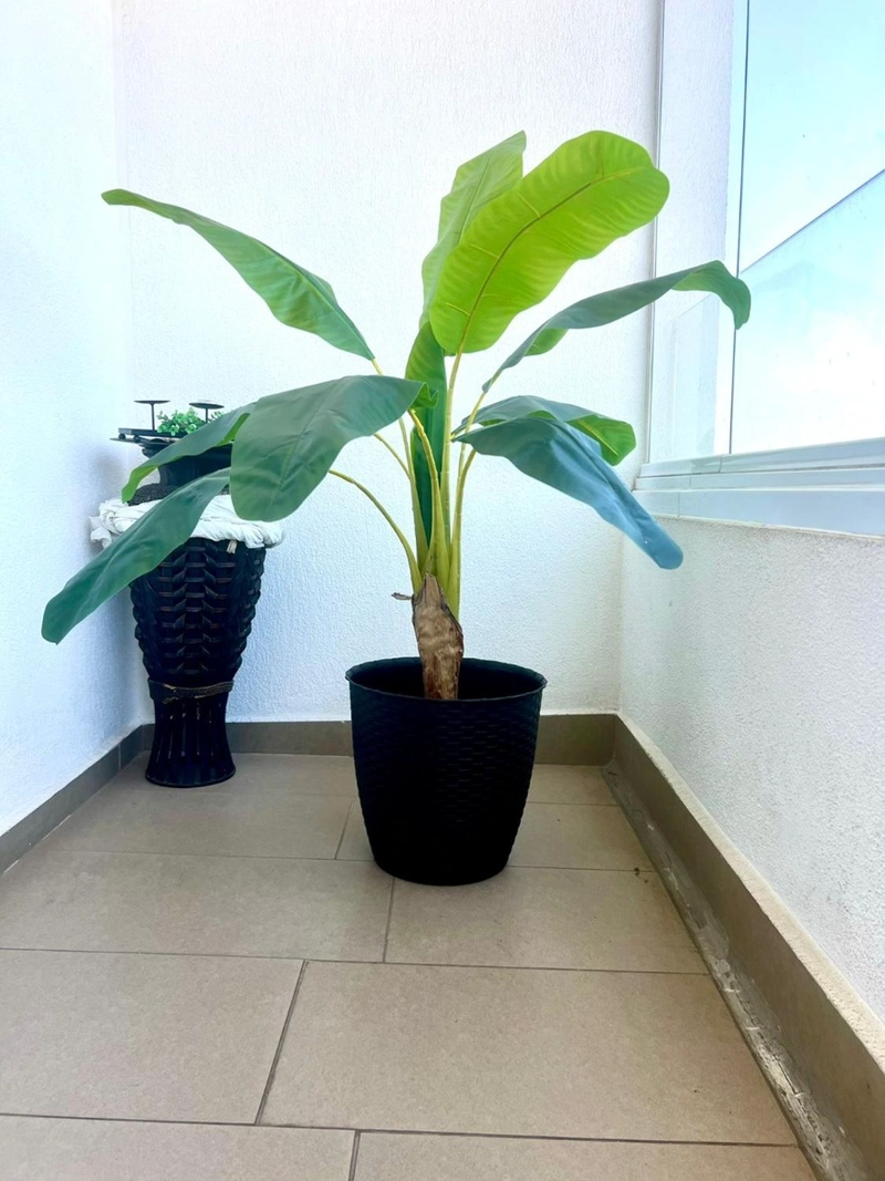PLANTA ARTIFICIAL BANANO 125 CM. PREMIUM 9 HJS/ ARBUSTO REAL - 1