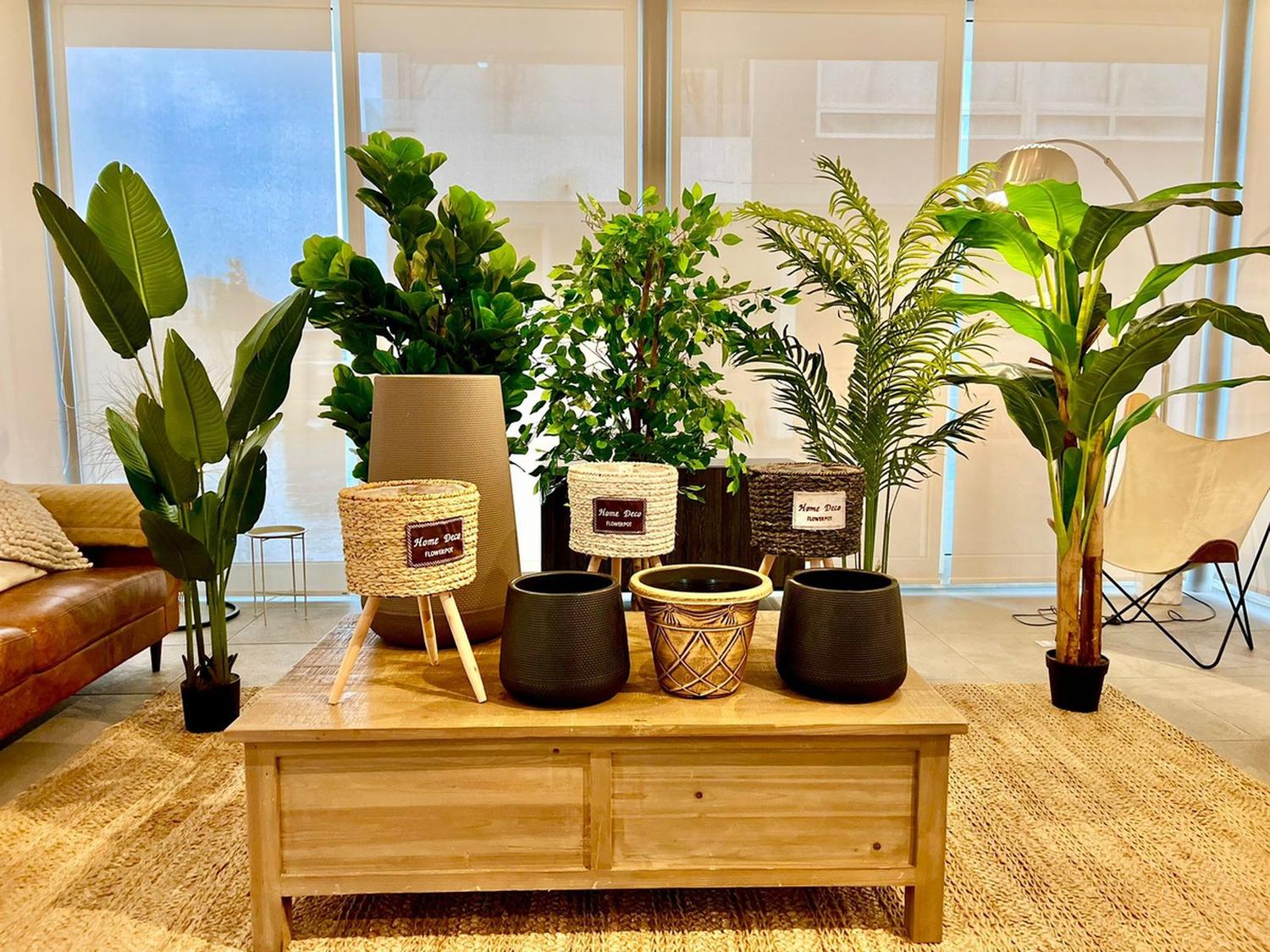 PLANTA ARTIFICIAL DECORATIVA ARBOL GRANDE BANANO 120CM 12HJS - 7
