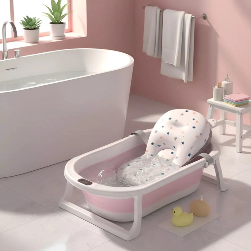 BAÑERA JAGIMA PLEGABLE BEBÉ + MALLA + TERMÓMETRO - 1