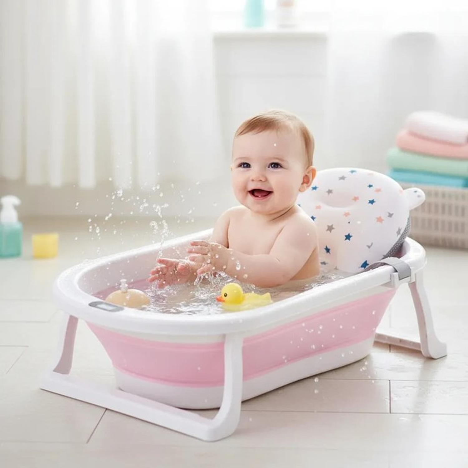 BAÑERA JAGIMA PLEGABLE BEBÉ + MALLA + TERMÓMETRO - 3