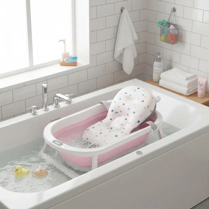 BAÑERA JAGIMA PLEGABLE BEBÉ + MALLA + TERMÓMETRO - 5