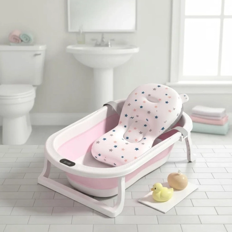 BAÑERA JAGIMA PLEGABLE BEBÉ + MALLA + TERMÓMETRO - 6