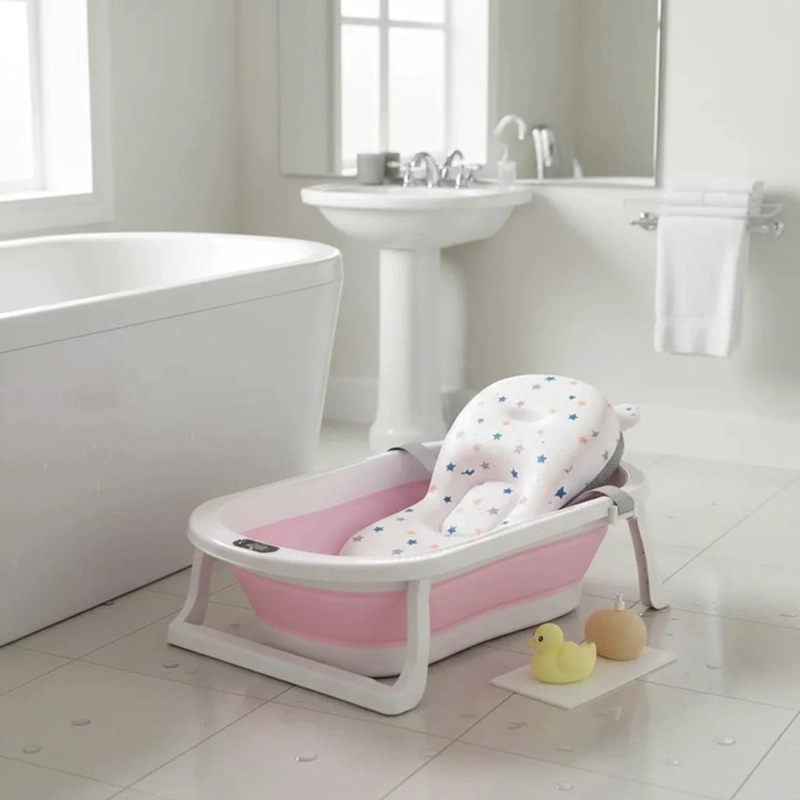 BAÑERA JAGIMA PLEGABLE BEBÉ + MALLA + TERMÓMETRO - 7