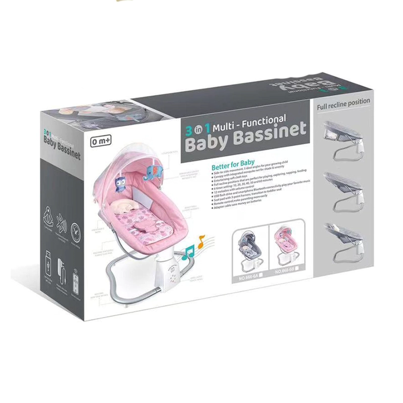 CUNA BEBE MECEDOR ELE CTRICO 3 EN 1 MUSICA SILLA MECEDORA - 5