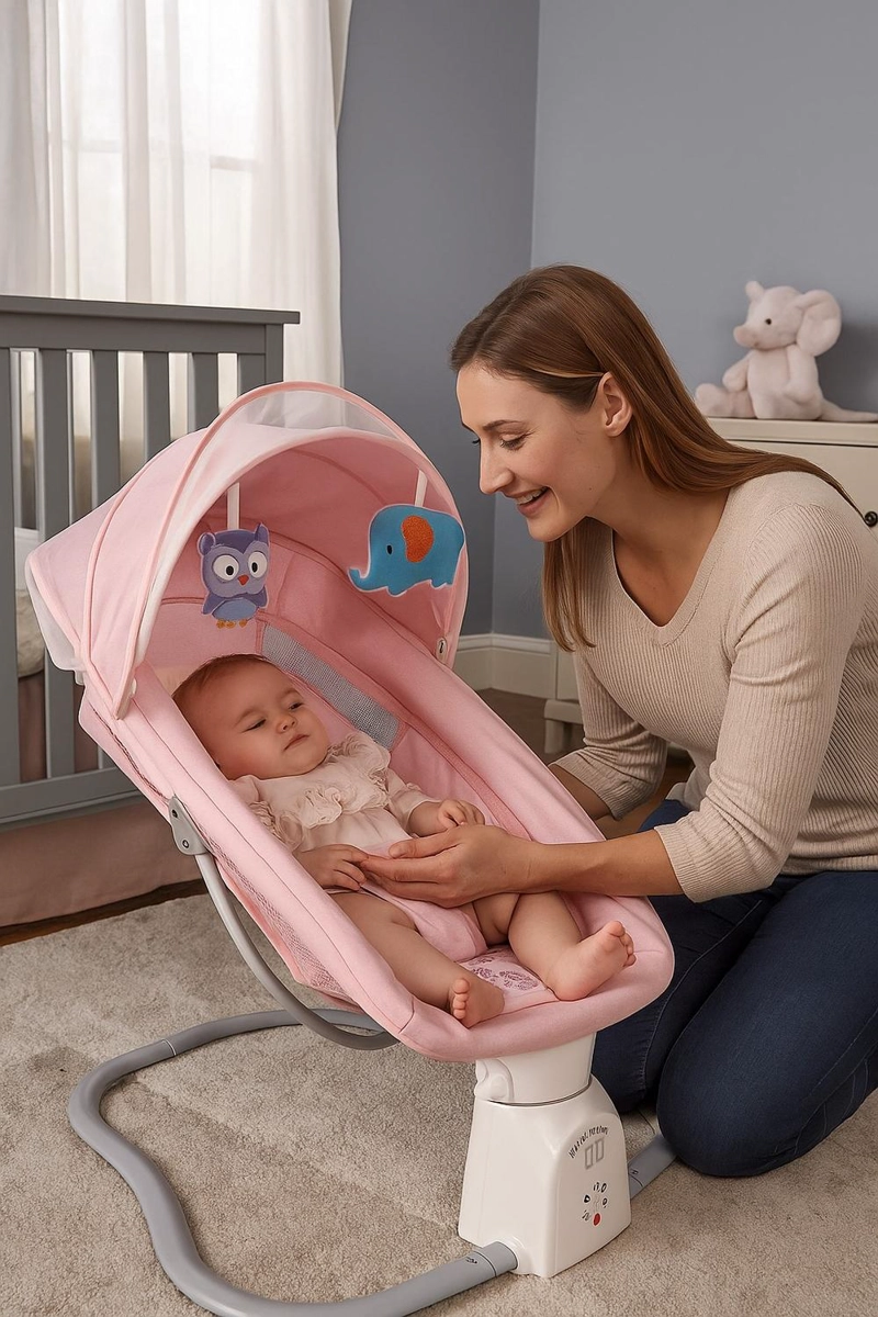 CUNA BEBE MECEDOR ELE CTRICO 3 EN 1 MUSICA SILLA MECEDORA - 6