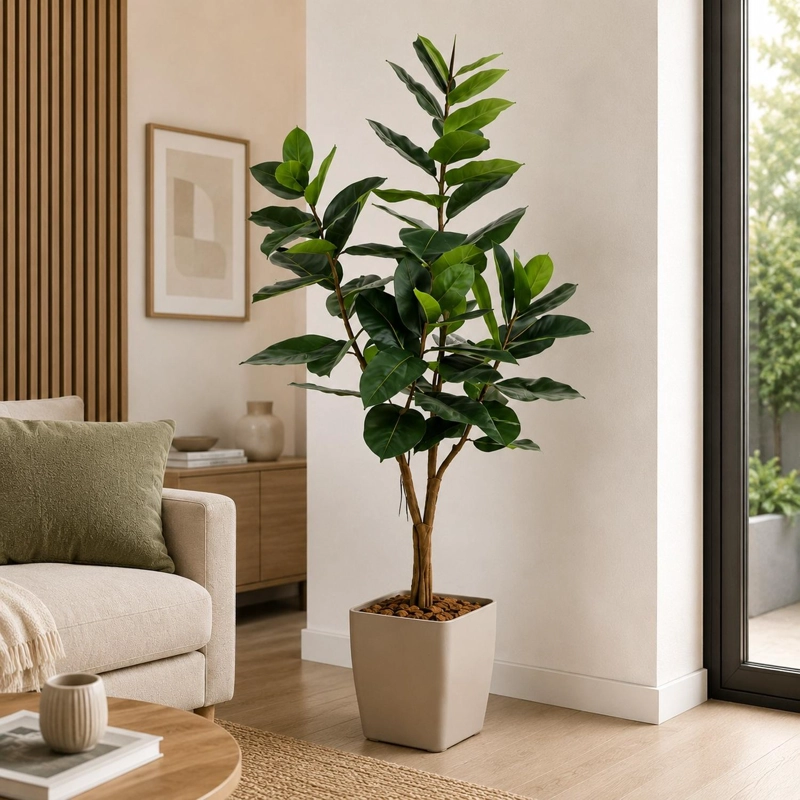 PLANTA ARTIFICIAL DECORATIVA ARBOL GRANDE FICUS LYRATA 180C - 1