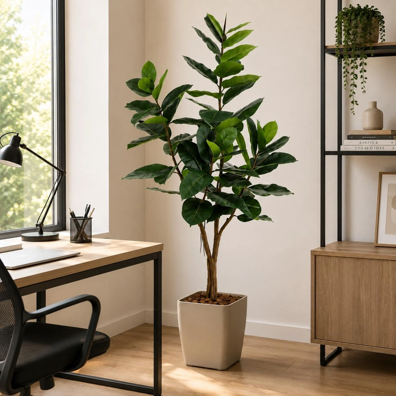 PLANTA ARTIFICIAL DECORATIVA ARBOL GRANDE FICUS LYRATA 180C - 3