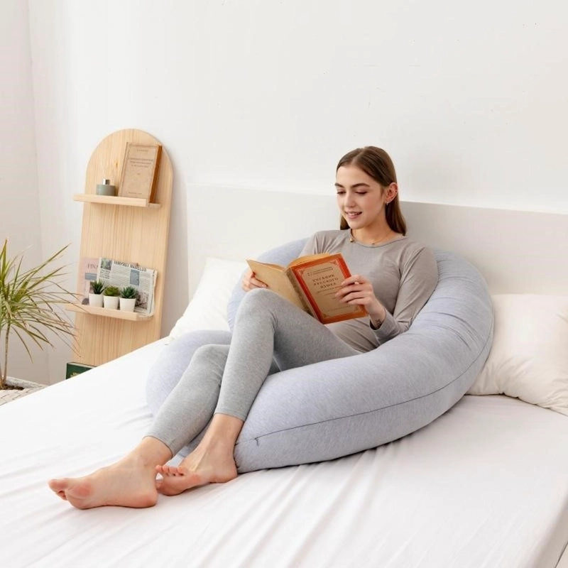COJIN ALMOHADA MATERNAL GRIS PRE Y POST NATAL FUNDA MUY SUAV - 2