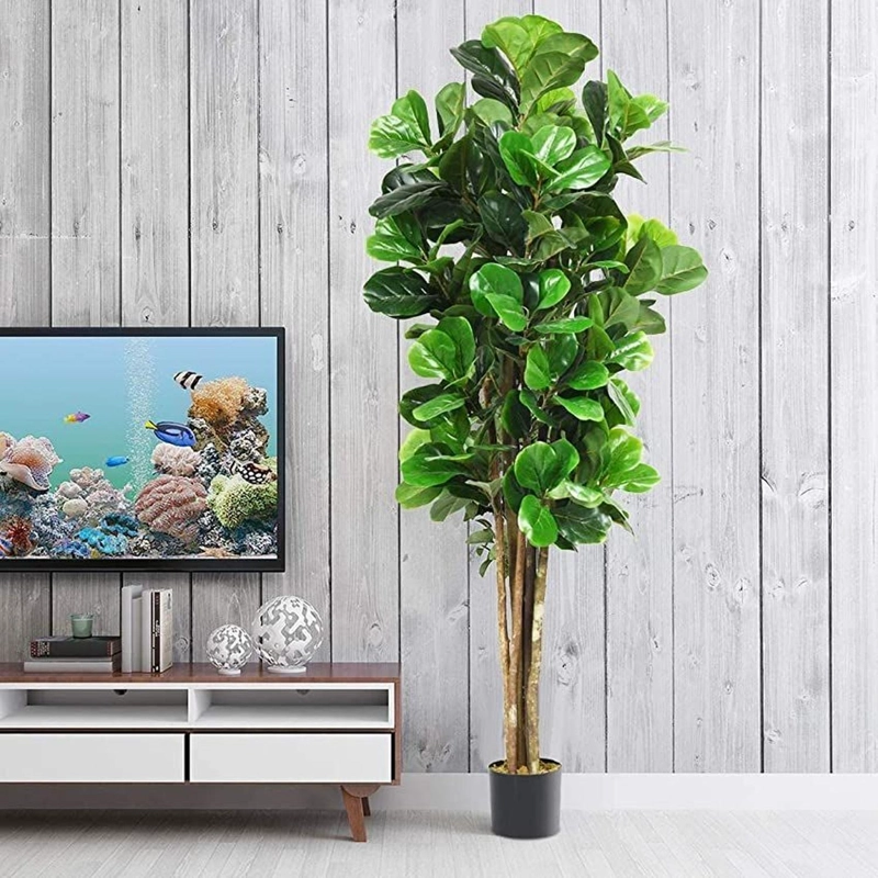 PLANTA ARTIFICIAL DECORATIVA ARBOL GRANDE FICUS LYRATA 180 CM - 2