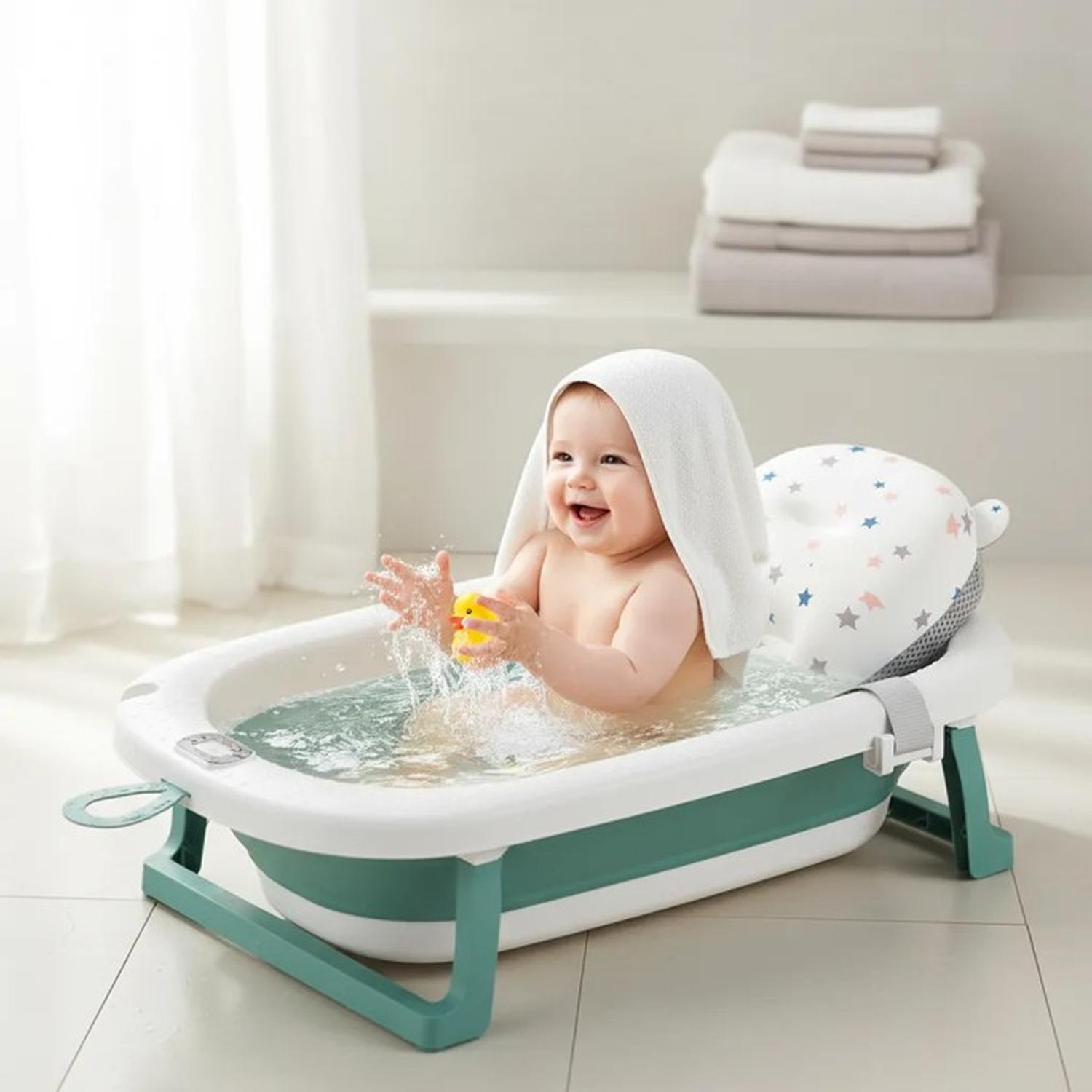 BAÑERA PLEGABLE BEBE  + MALLA + TERMOMETRO | JAGIMA BAÑERA DIGITAL - 2