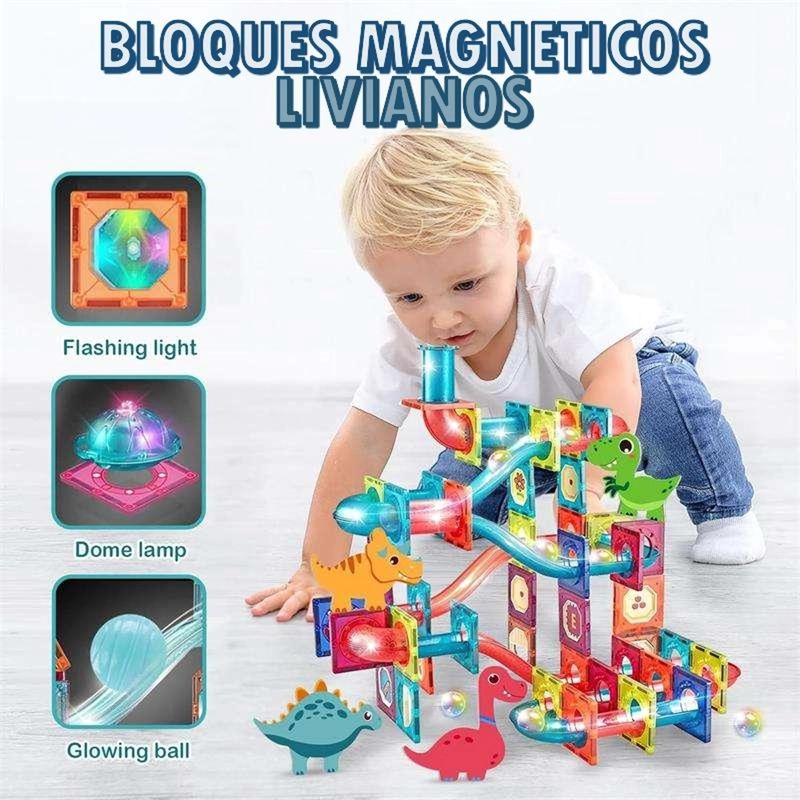 JUEGO DE BLOQUES MAGNE TICOS 125 PIEZAS PISTA CON PELOTAS - 3