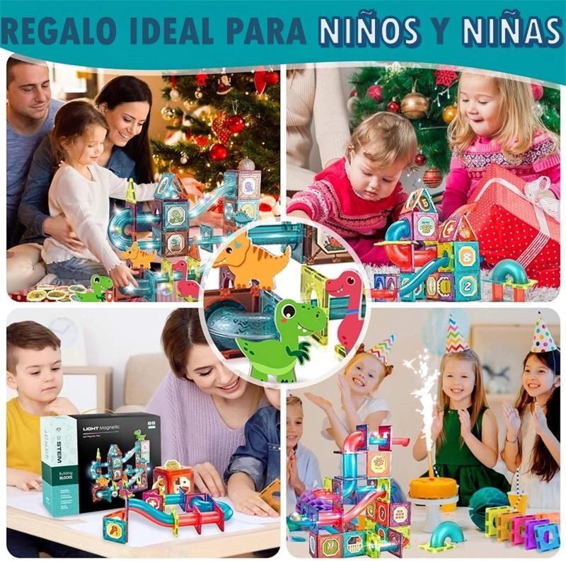JUEGO DE BLOQUES MAGNE TICOS 125 PIEZAS PISTA CON PELOTAS - 4
