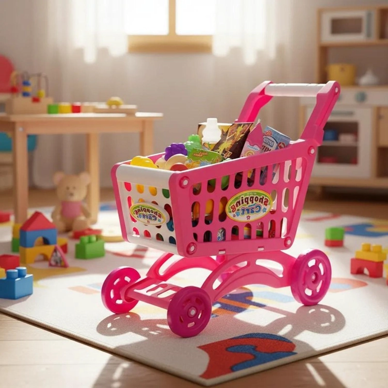 CARRITO DE COMPRA SUPERMERCADO PARA NIÑOS 56 PIEZAS COLORES - 1
