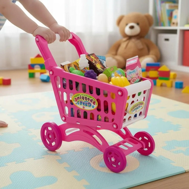 CARRITO DE COMPRA SUPERMERCADO PARA NIÑOS 56 PIEZAS COLORES - 2